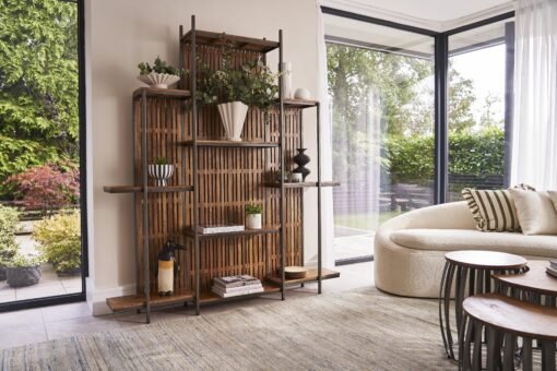 The Loft Folding Room Divider Shelving Unit