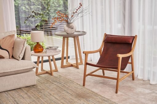 Set of 2 Gloucester Leather Easy Chairs - Image 2