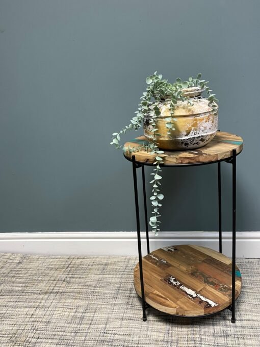Reclaim Circular 2 Shelf Side Table - Image 2