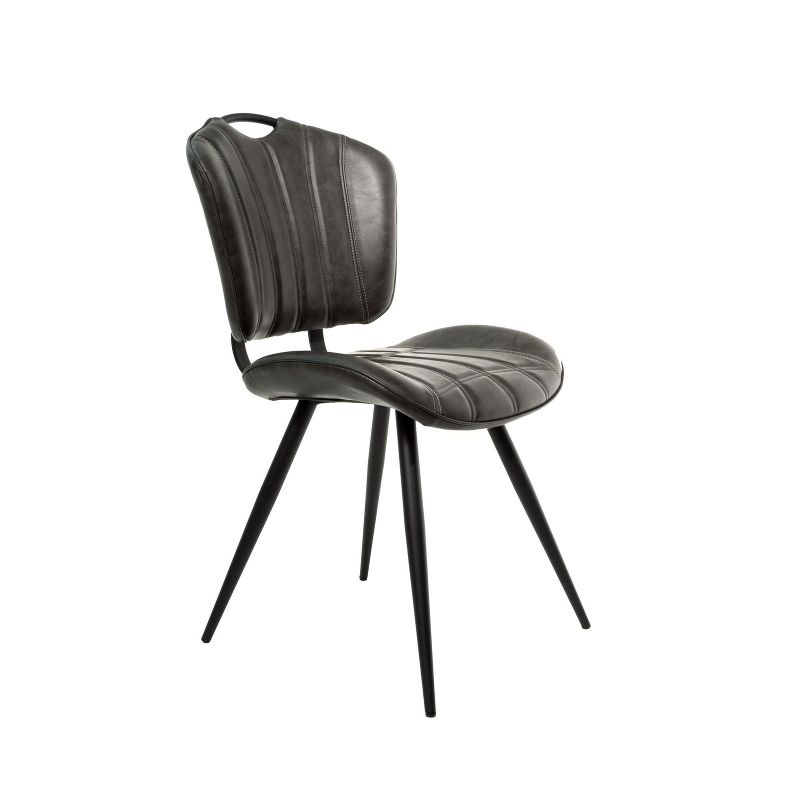 Gatsby Vegan Leather Chair in Grey (Set of 2) - Image 4