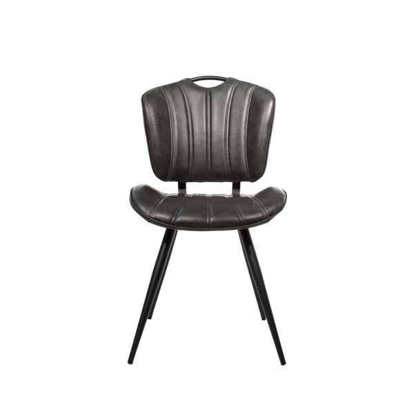 Gatsby Vegan Leather Chair in Grey (Set of 2)