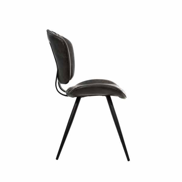 Gatsby Vegan Leather Chair in Grey (Set of 2) - Image 2