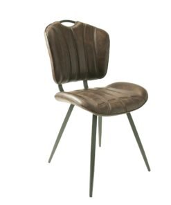 Alternative view of Gatsby Vegan Leather Chair in Chestnut Brown (Set of 2)