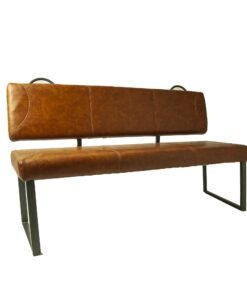 Gatsby Vegan Leather Backed Bench in Tan