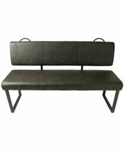 Gatsby Vegan Leather Backed Bench in Forest Green