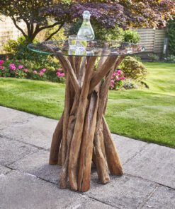 Earth Wood & Glass Bar Table - SPECIAL ORDER FOR DELIVERY TO STORE ONLY