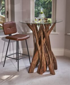 Alternative view of Earth Wood & Glass Bar Table - SPECIAL ORDER FOR DELIVERY TO STORE ONLY