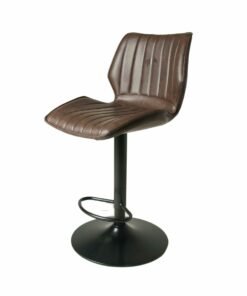 Manhattan Gas Lift Bar Stool in Chestnut Vegan Leather (Set of 2)