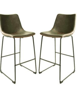 Scoop Bar Stool in Forest Green (Set of 2)