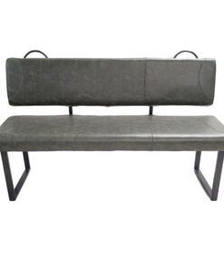 Alternative view of Gatsby Vegan Leather Backed Bench in Grey