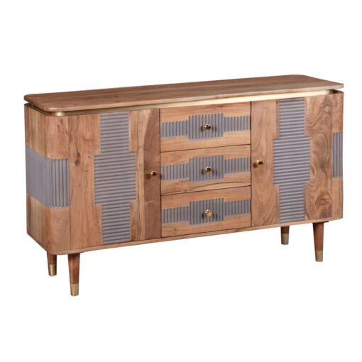 Wilton Acacia Wood 2 Door 3 Drawer Sideboard - Image 3
