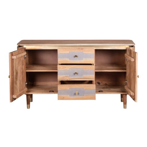 Wilton Acacia Wood 2 Door 3 Drawer Sideboard - Image 4
