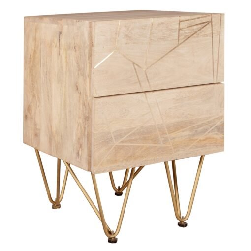 Light Gold 2 Drawer Side Table - Image 3