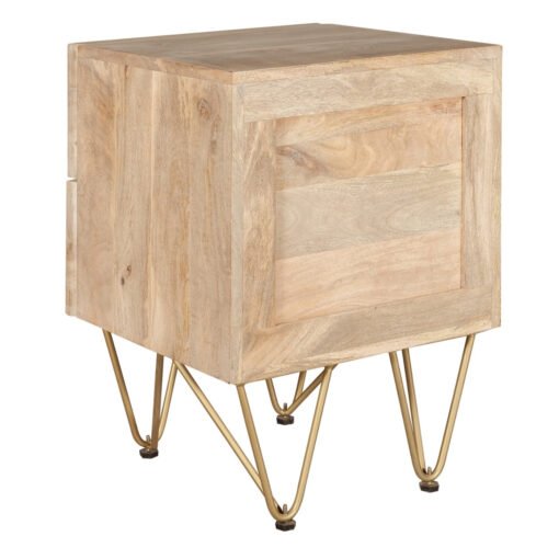 Light Gold 2 Drawer Side Table - Image 5