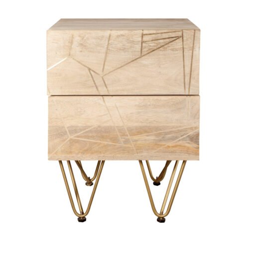 Light Gold 2 Drawer Side Table - Image 2
