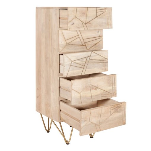 Light Gold Tall Chest of Drawers - Image 4