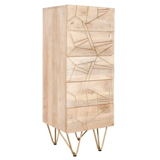 Light Gold Tall Chest of Drawers - Image 2