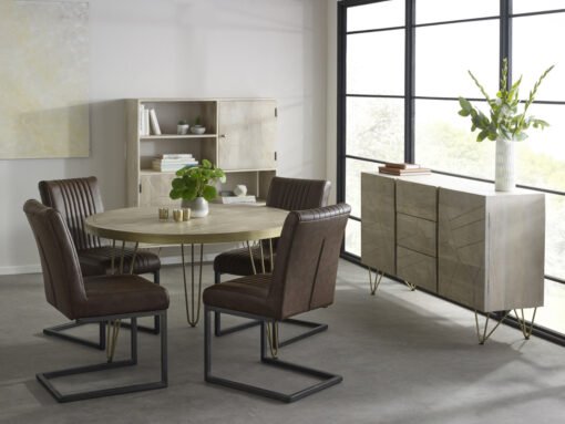 Light Gold Extra Large Sideboard 3 Drawers and 2 Doors - Image 2