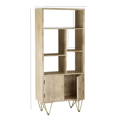 Light Gold Large Bookcase 2 Door - Image 3