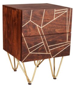 Alternative view of Dark Gold 2 Drawer Side Table