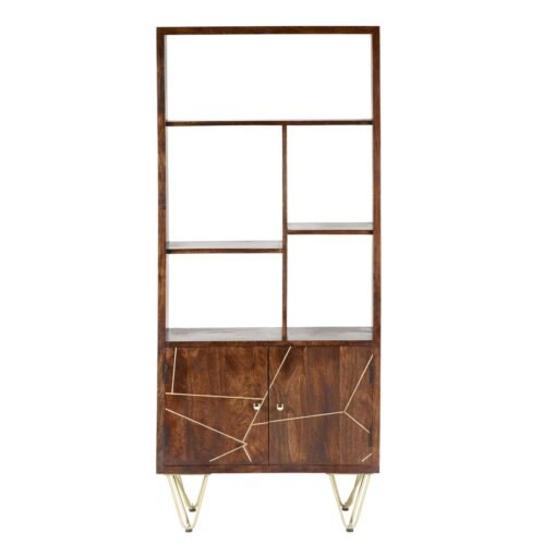 Dark Gold Large Bookcase 2 Door - Image 3