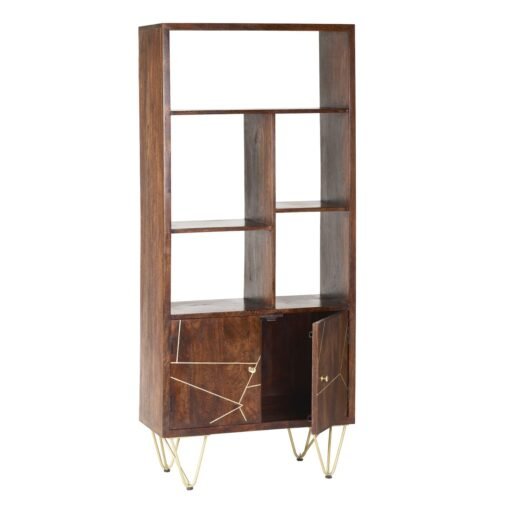 Dark Gold Large Bookcase 2 Door - Image 4
