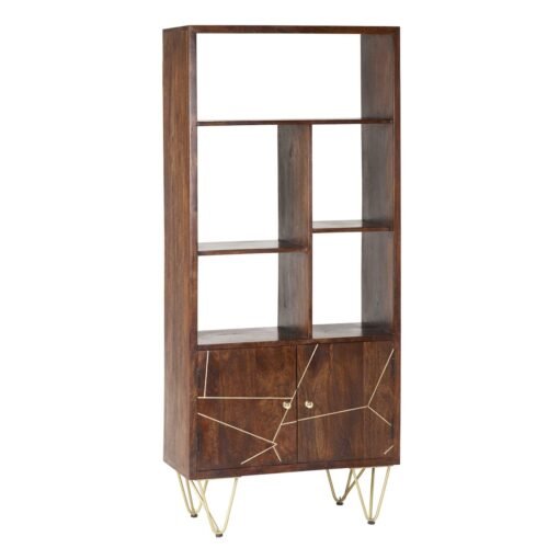 Dark Gold Large Bookcase 2 Door - Image 2