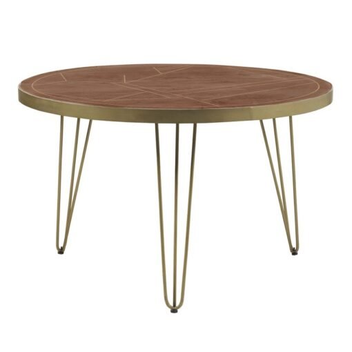 Dark Gold Round Dining Table - Image 3