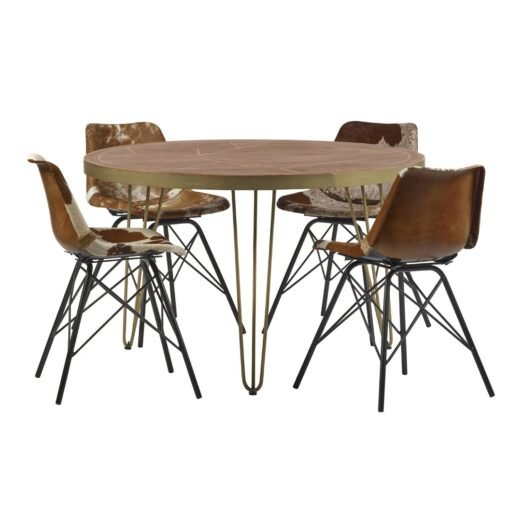 Dark Gold Round Dining Table - Image 5