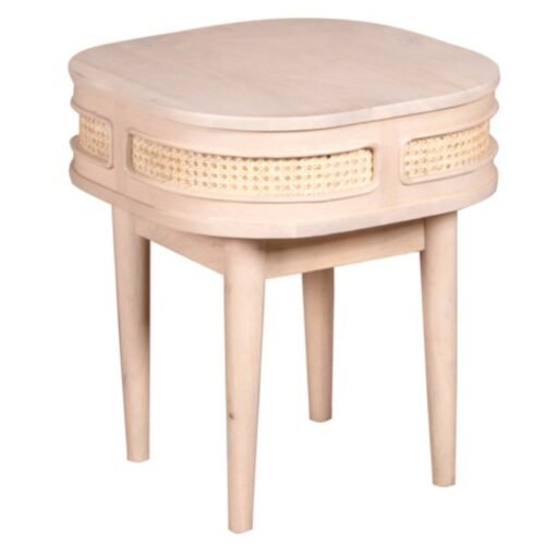 Valencia Cane & Mango Wood Bedside Table - Image 3