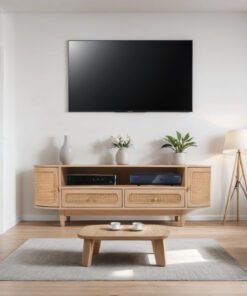 Valencia Cane & Mango Wood 2 Drawers and 2 Door TV Cabinet