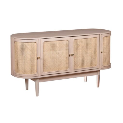 Valencia Cane & Mango Wood 4 Doors Sideboard - Image 3