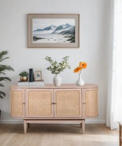Valencia Cane & Mango Wood 4 Doors Sideboard