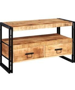 Alternative view of Soft Industrial Hardwood & Metal TV Unit