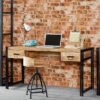 Soft Industrial Hardwood & Metal Desk