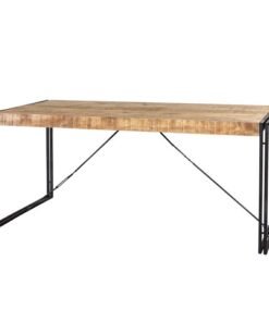 Alternative view of Soft Industrial Metal & Hardwood Dining Table