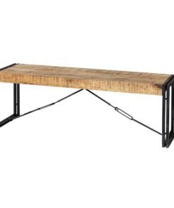 Alternative view of Soft Industrial Metal & Hardwood Bench