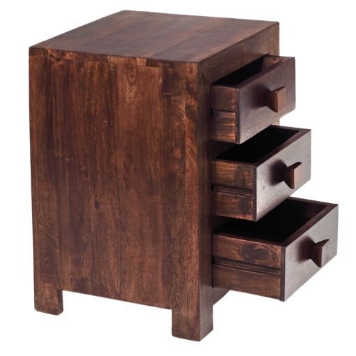 Toko Dark Mango 3 Drawer Bedside - Image 2