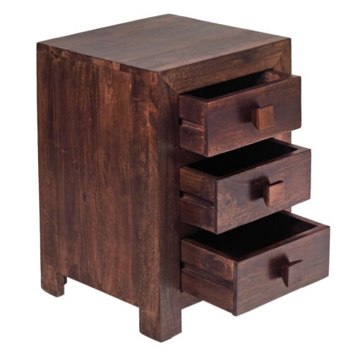 Toko Dark Mango 3 Drawer Bedside - Image 3