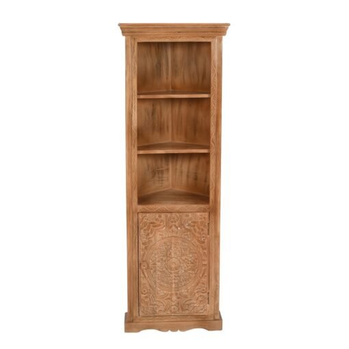 Artwork Mango Wood Corner Bookcase - Image 3