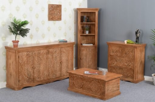 Artwork Mango Wood Corner Bookcase - Image 2