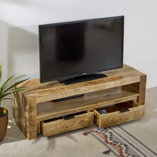 Surrey Solid Wood TV Stand with 2 Drawers - Image 3