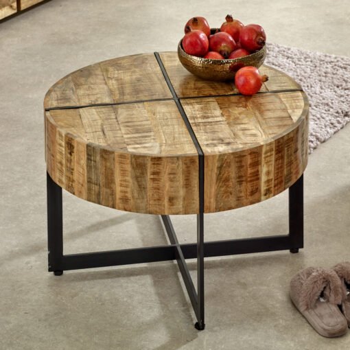 Surrey Solid Wood Coffee Table with Metal Legs