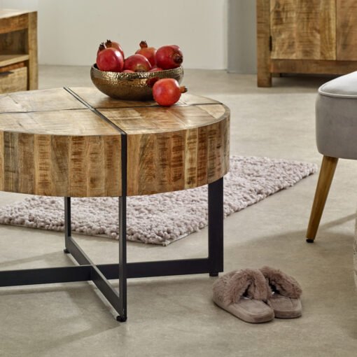 Surrey Solid Wood Coffee Table with Metal Legs - Image 2