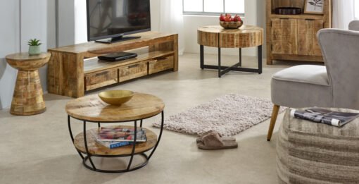 Surrey Solid Wood Coffee Table with Metal Legs - Image 3