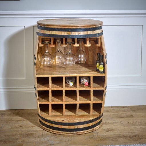 Surrey Solid Dark Wood Wine Barrel Sideboard / Bar - Image 2