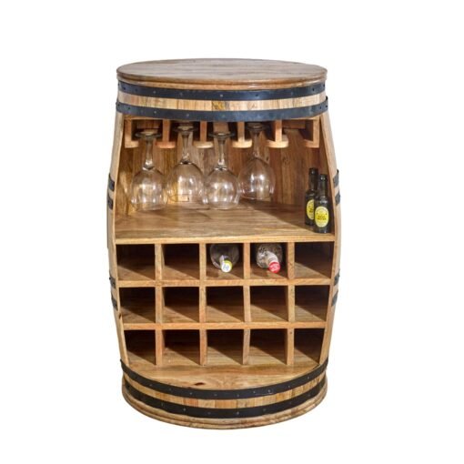Surrey Solid Dark Wood Wine Barrel Sideboard / Bar - Image 4