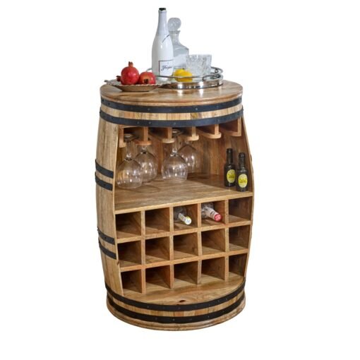 Surrey Solid Dark Wood Wine Barrel Sideboard / Bar - Image 5