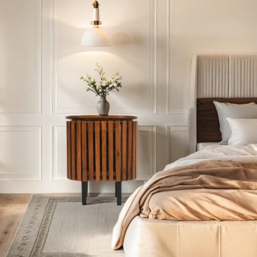 Slatted Bedside Table