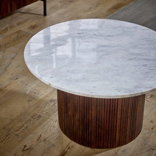 Opal Mango Wood Coffee Table with Marble Top - Image 3